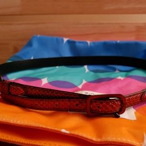 Bottega Venetta belt slim, snake skin, red,